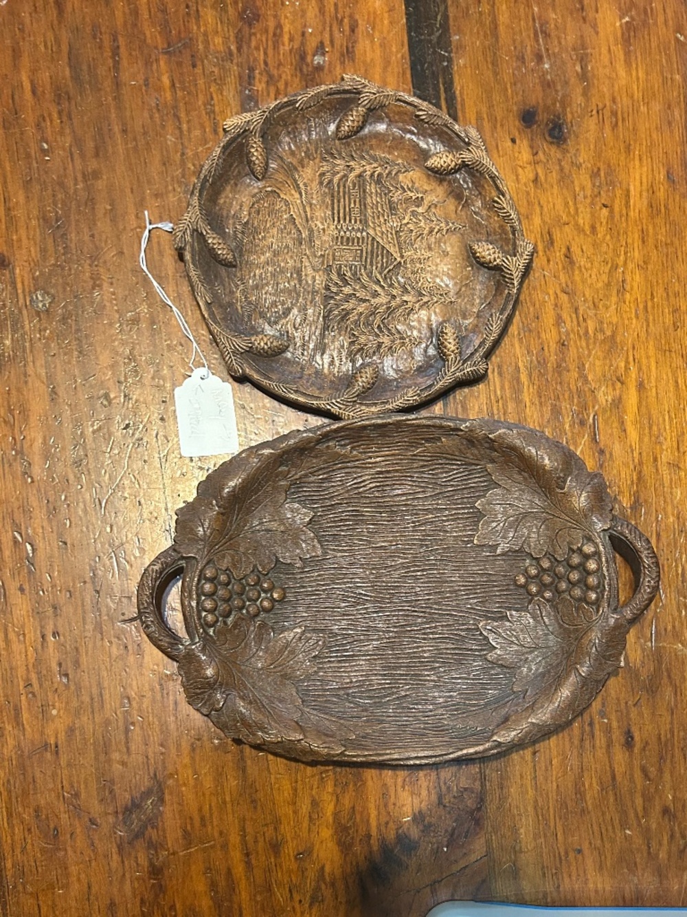 Vintage burnwood fall platter by Nifty & Ornawood Cabin Plate